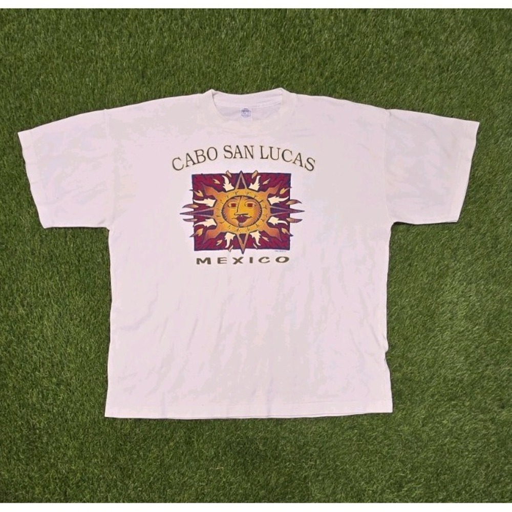 Vintage 90s Cabo San Lucas Mexico Sun T-Shirt XL Single Stitch Aloha Activewear